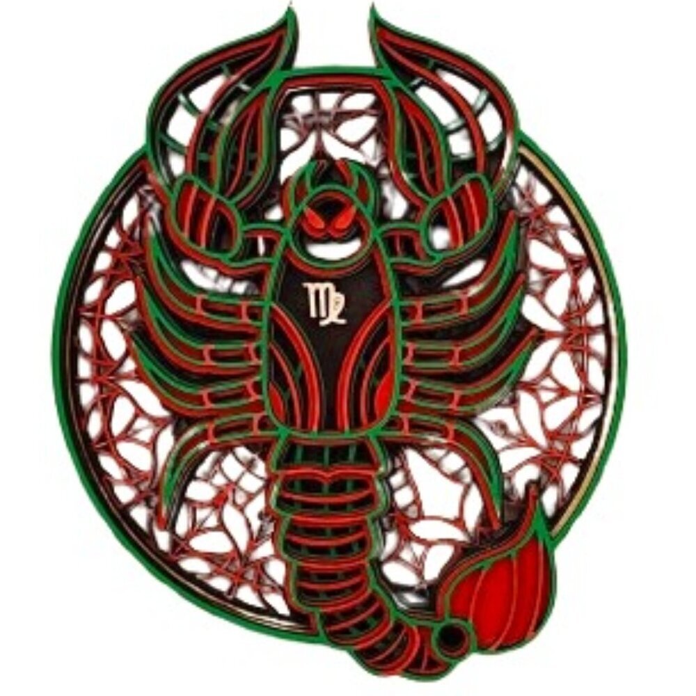 Scorpio Zodiac Sign Layered Design. Refrigerator magnet.